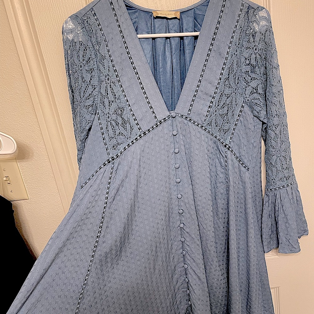 Baby blue boho Dress